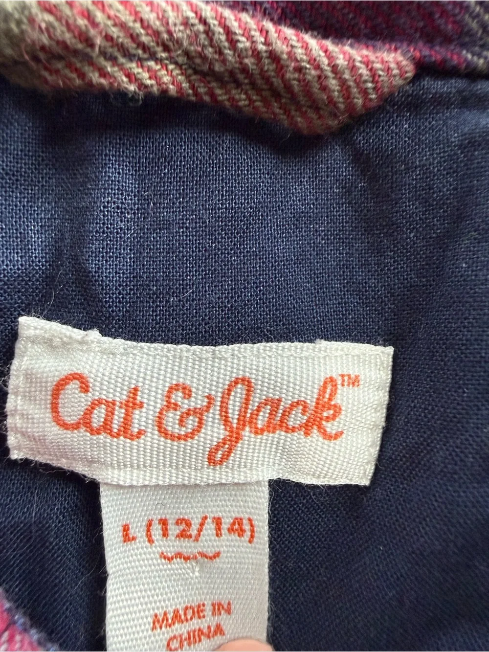 Cat & Jack Quilted Plaid Shacket Kids L 12/14
